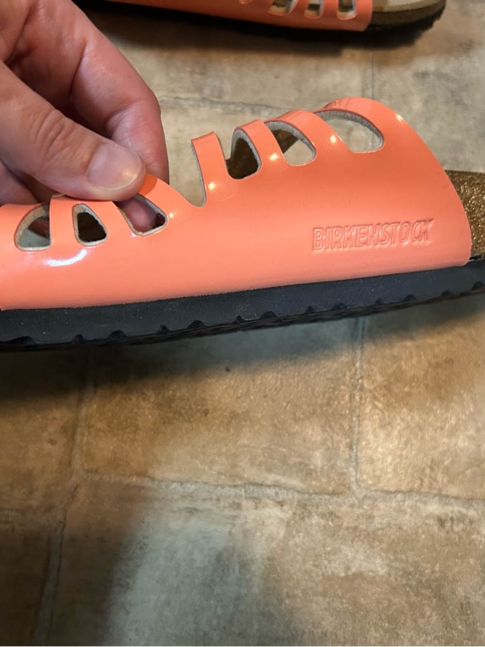 Birkenstock Orange Cutout Double Buckle Sandals - Picture 14 of 17